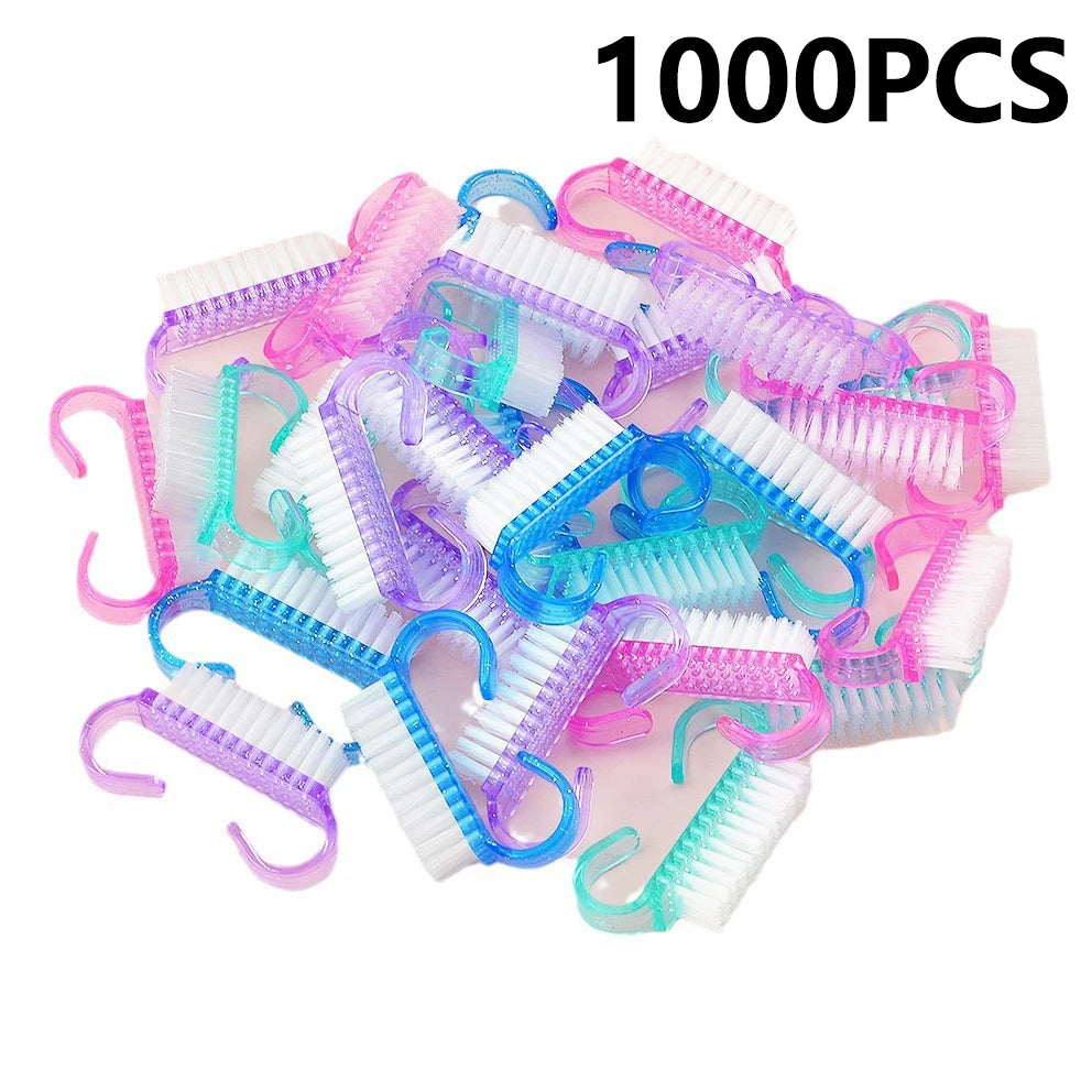 10/1Pcs Plastic Nail Brushes Mix Color Nail Hand Scrubbing Cleaning Brush Dust Cleaner Nail Art Manicure Soft Remover Tools