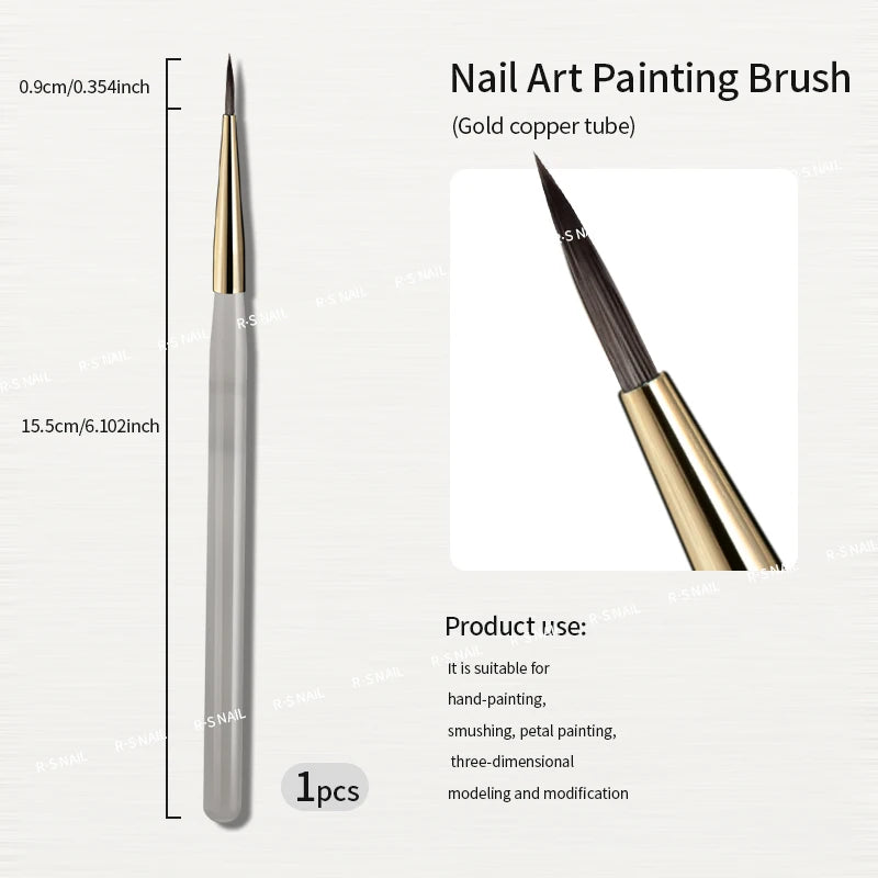 RSNAIL Nail Art Brush Checker Nail Drawing Painting Line Brush Nail Art Tool Acrylic Painting Brushes DIY Design Manicure Tools