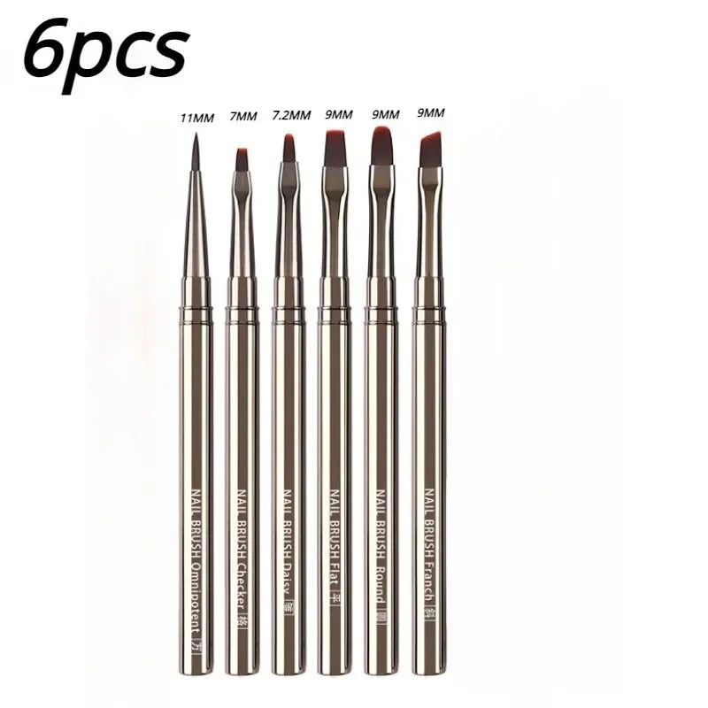 Nails Art Liner Brushes Elongated Lines Striping Drawing Painting  6/9/12/15/18/25mm Nail Design Pen Professional Manicure Tool