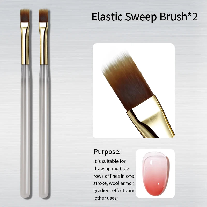 RSNAIL 1/2/5pcs Nail Art Brush Elasticity Sweep Brush DIY Gradient Nail Art Painting Pen Drawing Manicure Nail Tool Accessories