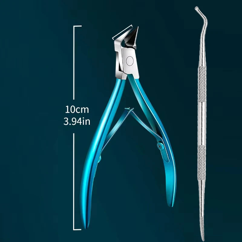 Stainless Steel Toenail Clipper Straight Blade for Ingrown & Thick Nails Sharp Pointed Tip Ingrown Nail Clipper Manicure Tools