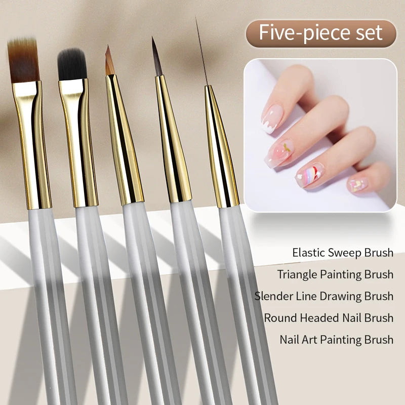 RSNAIL 1/2/5pcs Nail Art Brush Elasticity Sweep Brush DIY Gradient Nail Art Painting Pen Drawing Manicure Nail Tool Accessories
