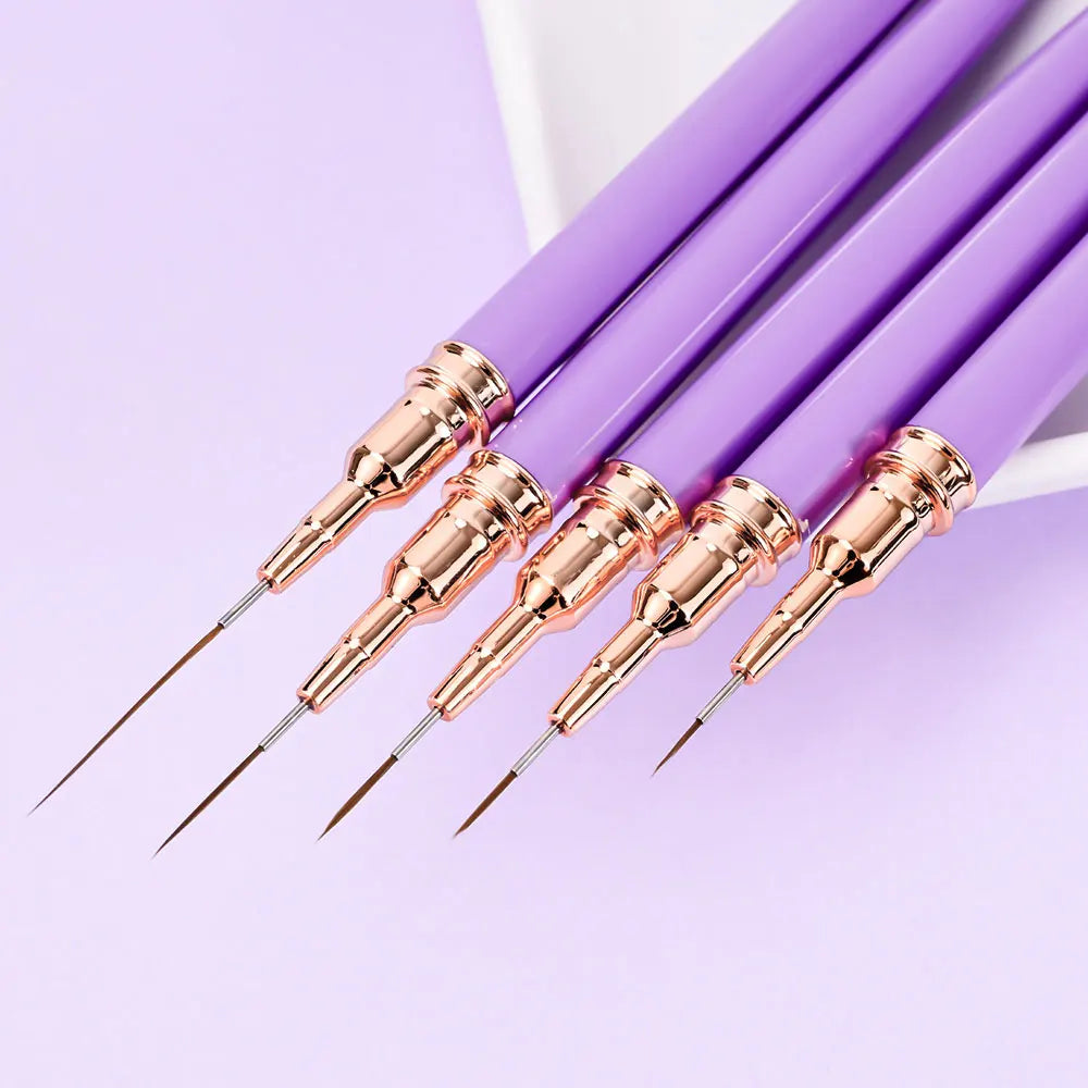 5/10pcs Pink/Black Nail Art Liner/Painting Brushes Ultra-thin Line Drawing Tool 4/8/12/20/25mm Professional Nail Liners Pen Tool