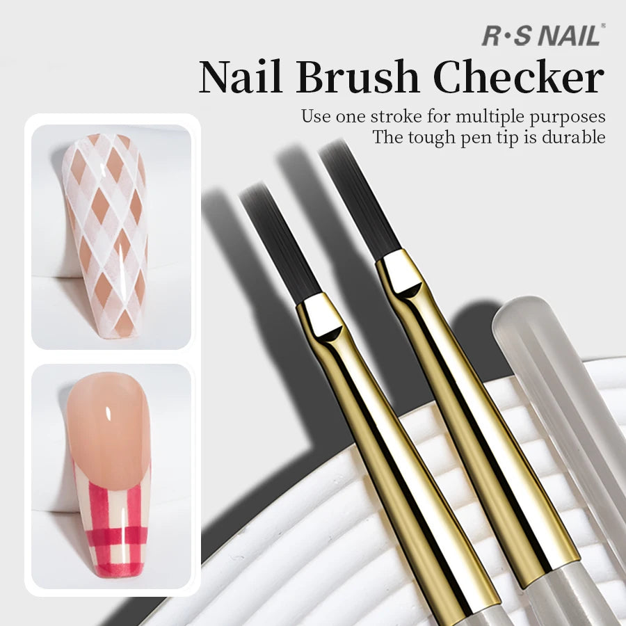RSNAIL Nail Art Brush Checker Nail Drawing Painting Line Brush Nail Art Tool Acrylic Painting Brushes DIY Design Manicure Tools
