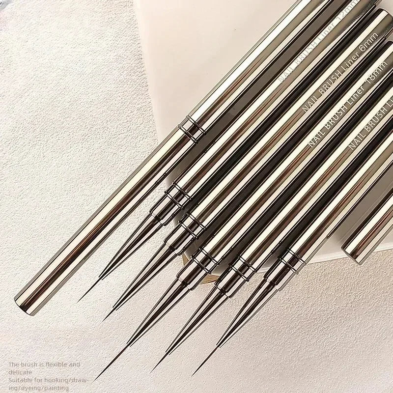 Nails Art Liner Brushes Elongated Lines Striping Drawing Painting  6/9/12/15/18/25mm Nail Design Pen Professional Manicure Tool