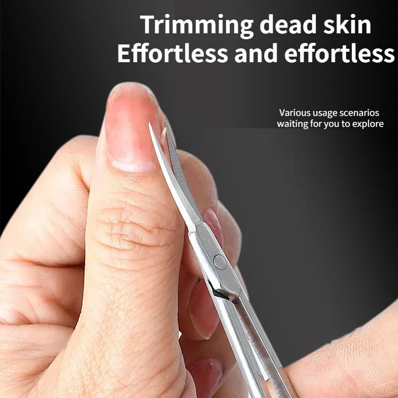 1Pcs Professional Cuticle Scissors Nipper Trimmer Stainless Steel Cuticle Clipper Cutter Manicure Nail Tools