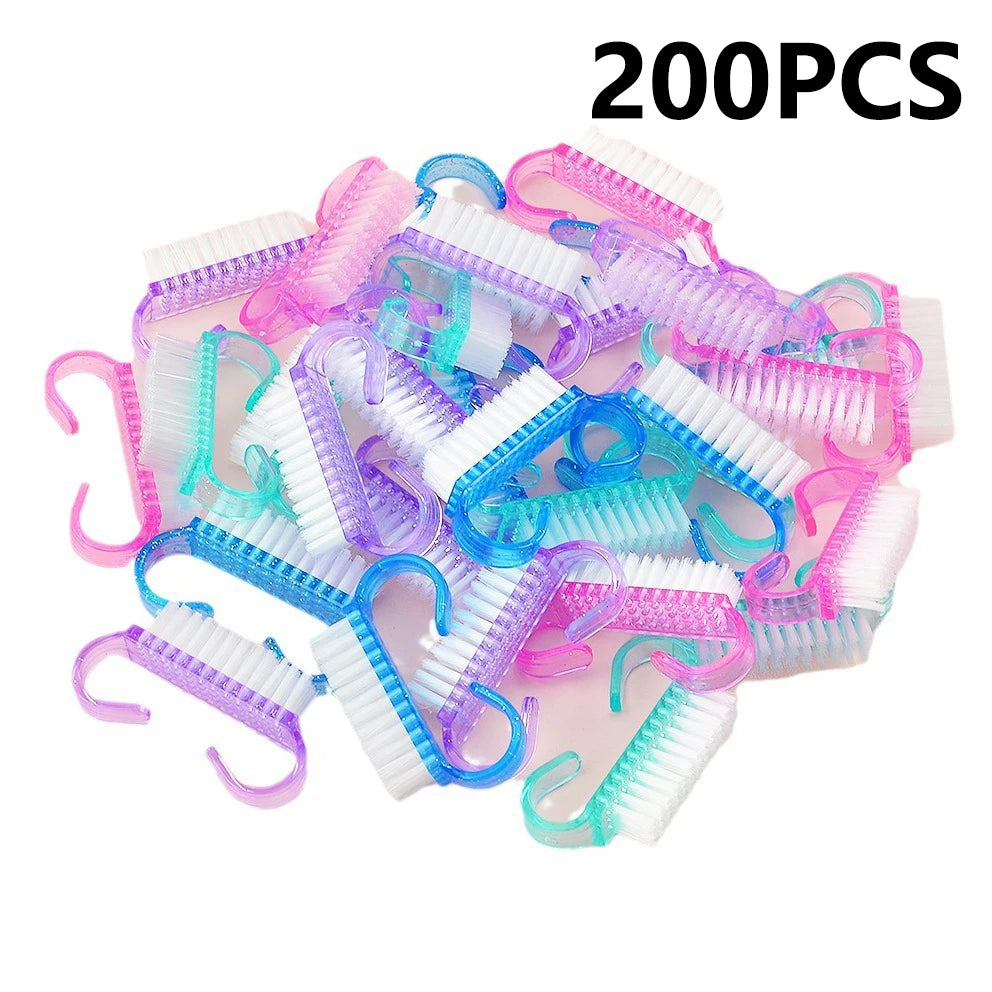 10/1Pcs Plastic Nail Brushes Mix Color Nail Hand Scrubbing Cleaning Brush Dust Cleaner Nail Art Manicure Soft Remover Tools