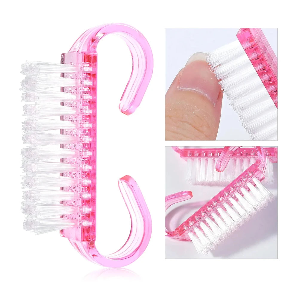 10/1Pcs Plastic Nail Brushes Mix Color Nail Hand Scrubbing Cleaning Brush Dust Cleaner Nail Art Manicure Soft Remover Tools